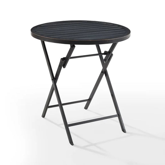 Crosley Furniture - Kaplan Outdoor Metal Folding Bistro Table Oil Rubbed Bronze