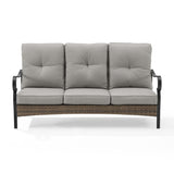Crosley Furniture - Dahlia Outdoor Metal And Wicker Sofa Taupe/Matte Black