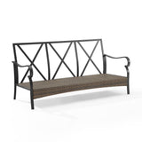Crosley Furniture - Dahlia Outdoor Metal And Wicker Sofa Taupe/Matte Black