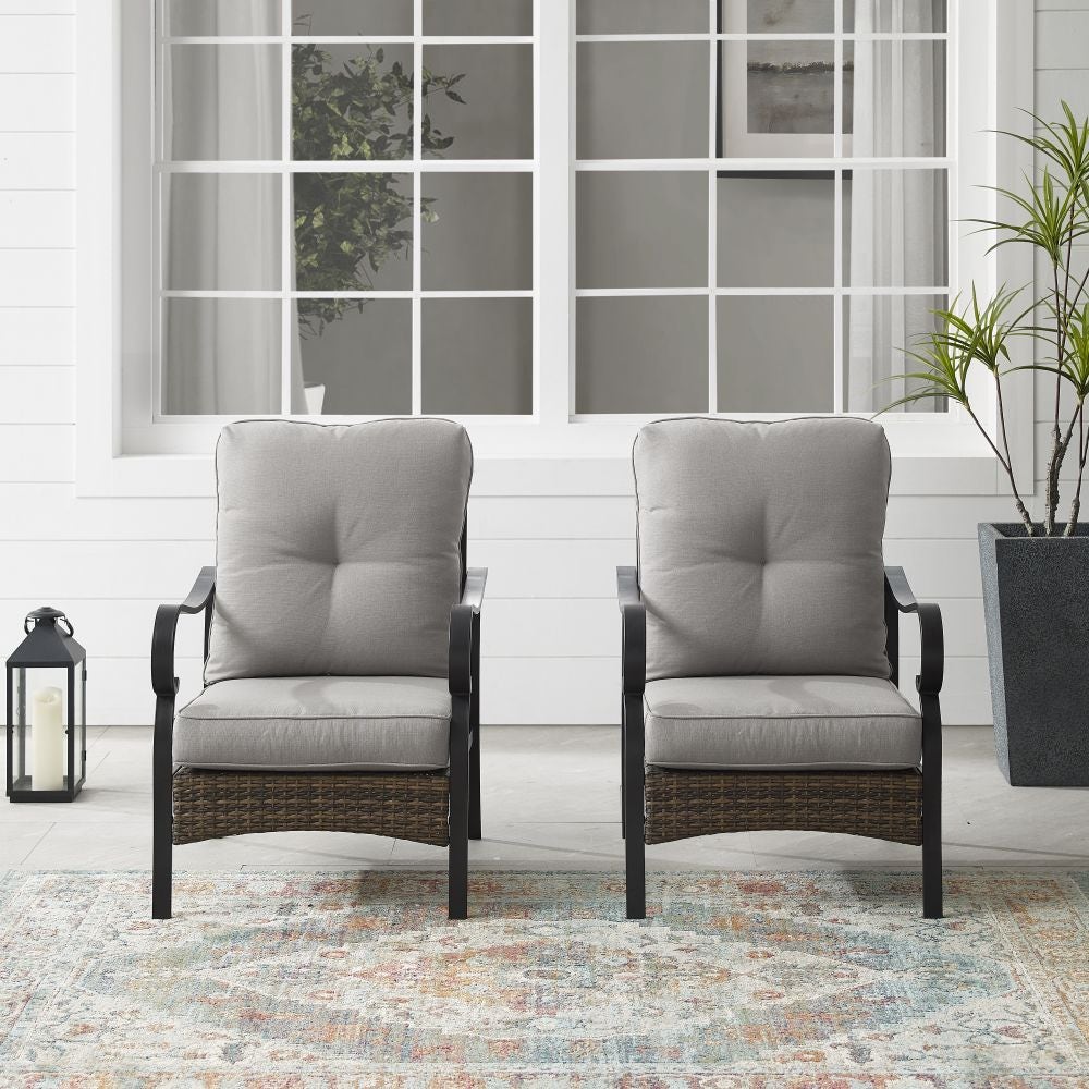 Crosley Furniture Dahlia 2Pc Outdoor Metal And Wicker Armchair