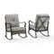 Crosley Furniture - Dahlia 2Pc Outdoor Metal And Wicker Rocking Chair Set Taupe/Matte Black - 2 Rocking Chairs