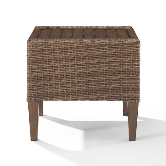 Crosley Furniture - Capella Outdoor Wicker Side Table Brown