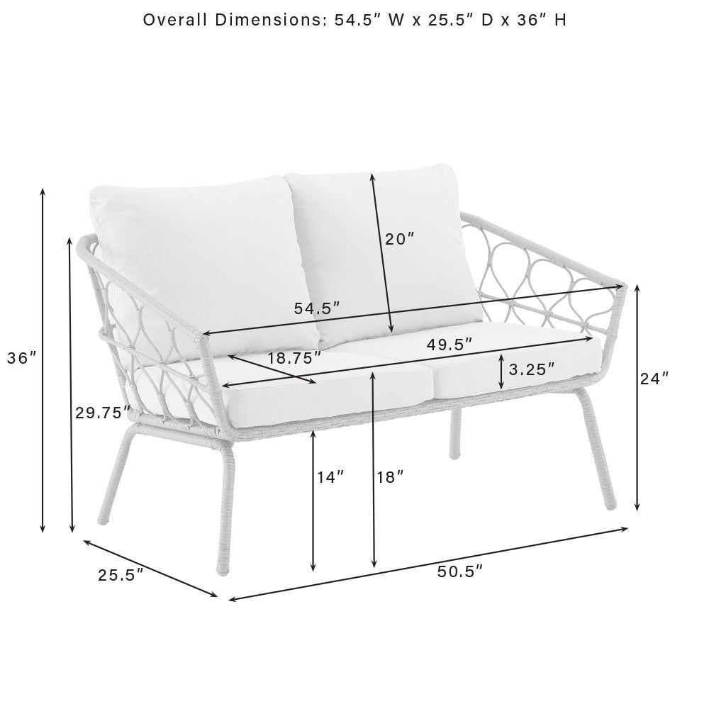 Crosley Furniture - Juniper 2Pc Outdoor Wicker Conversation Set Creme/Natural - Loveseat & Coffee Table