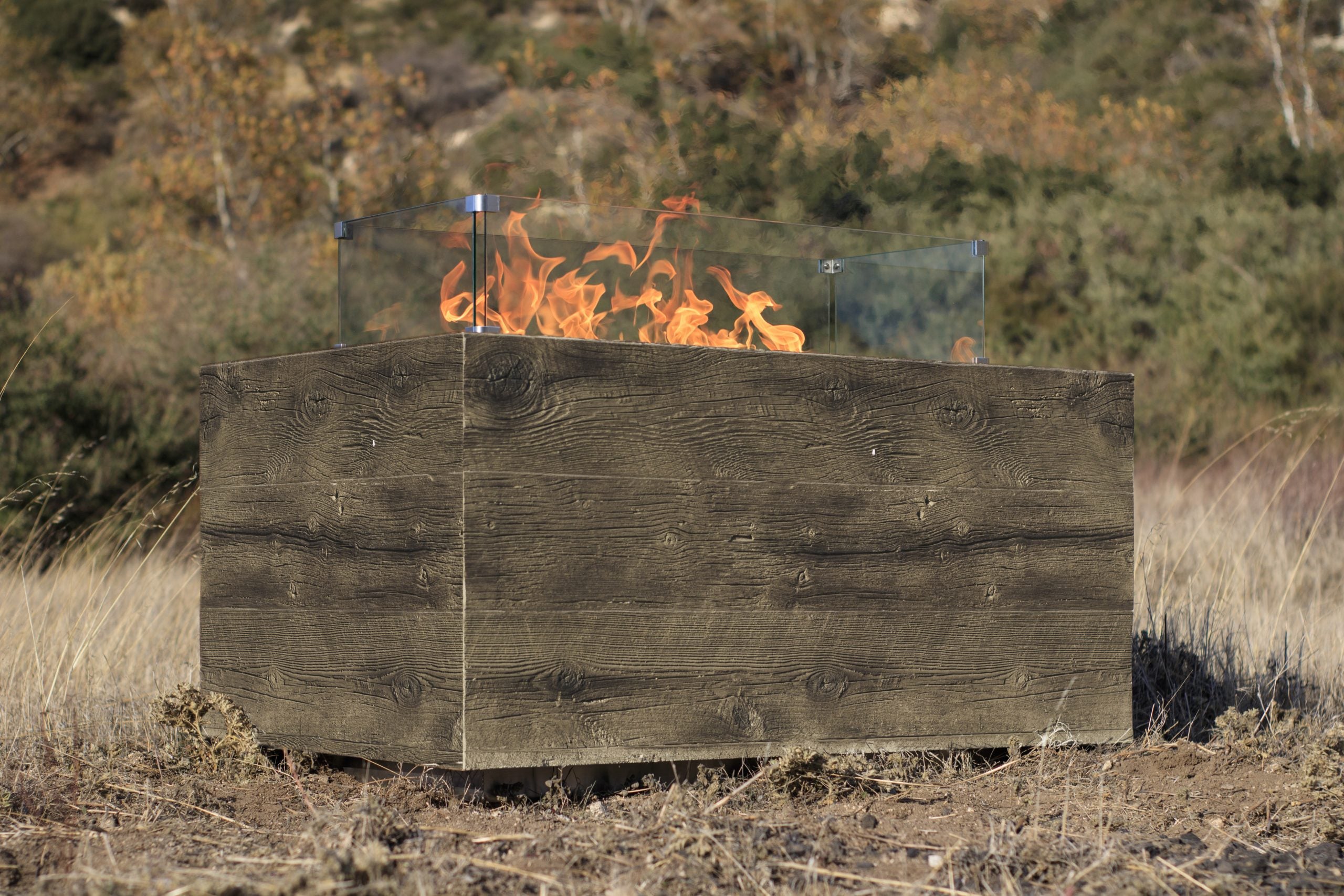 The Outdoor Plus - Coronado Woodgrain Concrete Fire Pit  - OPT-COR96