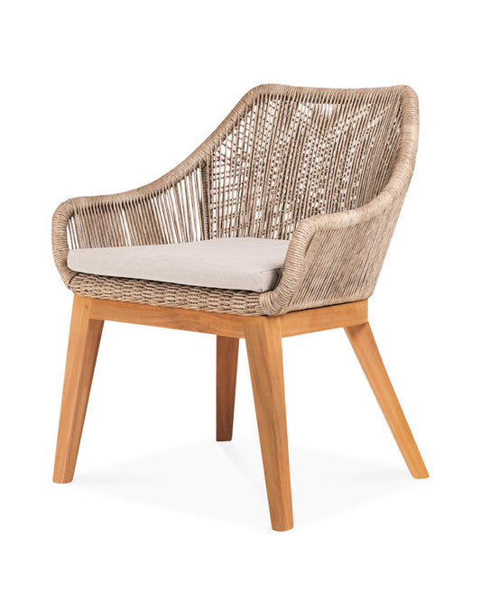 CO2 Design - Dalton Wicker Dining Chair with Pebble Cushion | Set of 2 | [DA15CUSDA15-2]