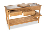 CO9 Design - Teak Bar Cart | Dodger Buffet Table with Ceramic Top [DG59C]