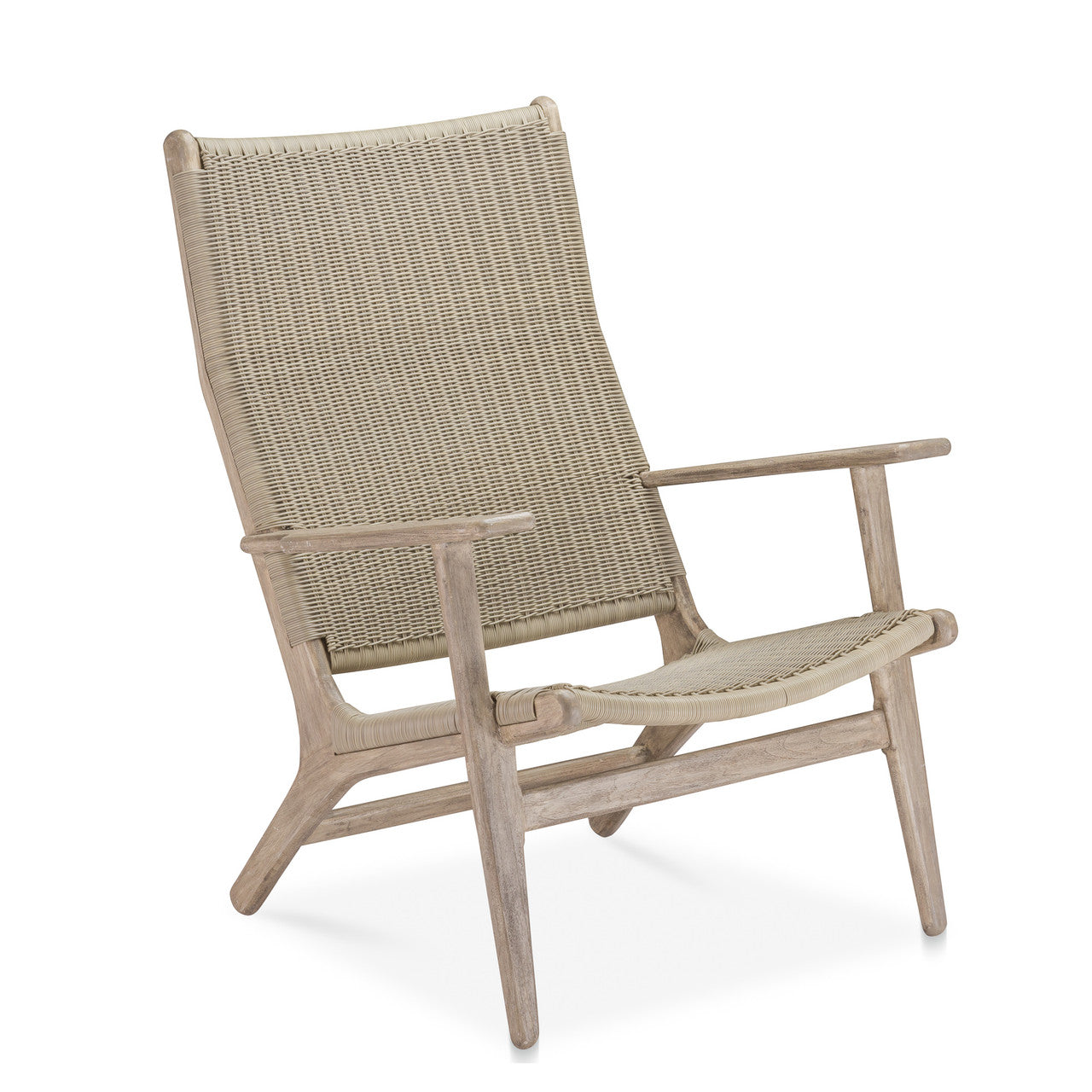 CO9 Design - Dover Adirondack Chair | Gray, Natural in Navy and Brown Wicker