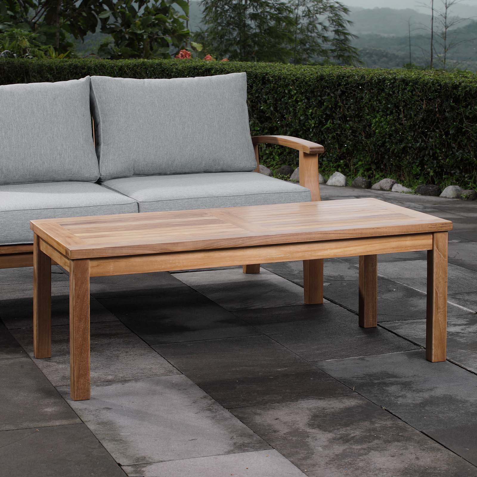 Modway - Marina Outdoor Patio Teak Rectangle Coffee Table - EEI-1154
