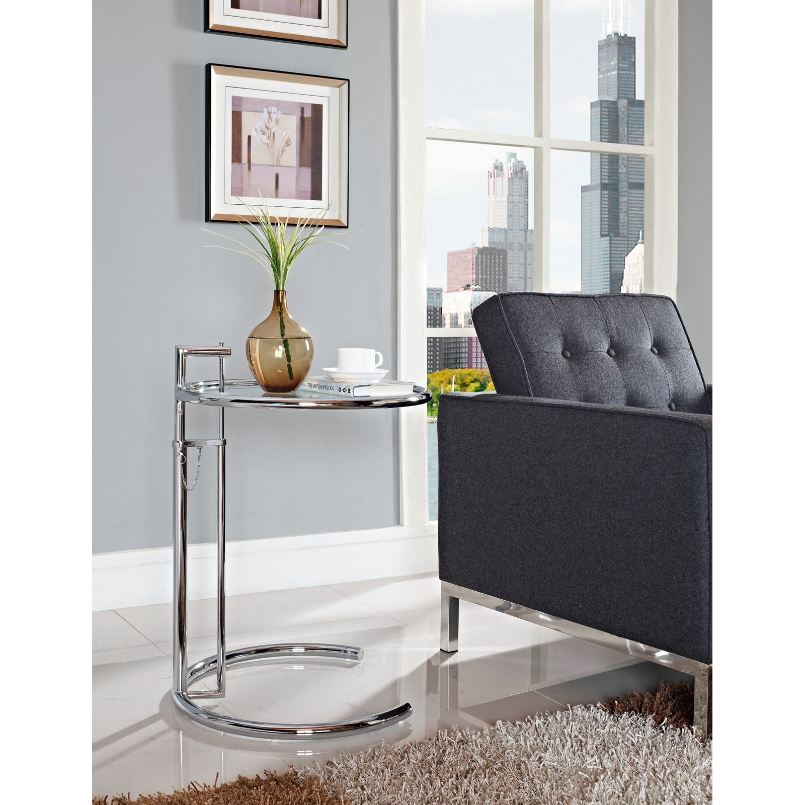 Modway - Eileen Gray Chrome Stainless Steel End Table - EEI-125