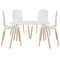 Modway - Stack Dining Chairs and Table Wood Set of 5 - EEI-1375