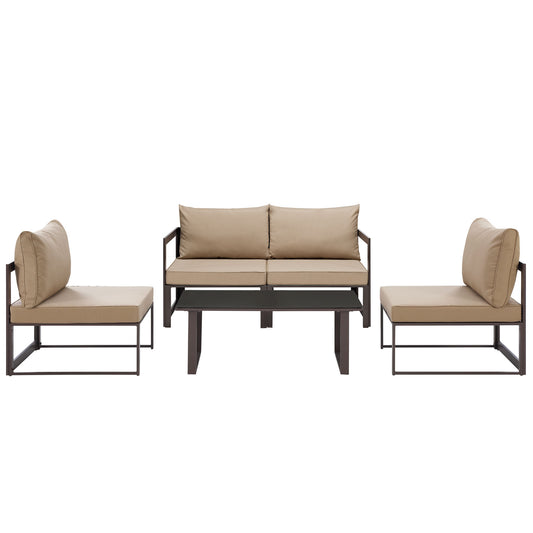 Modway - Fortuna 5 Piece Outdoor Patio Sectional Sofa Set - EEI-1724