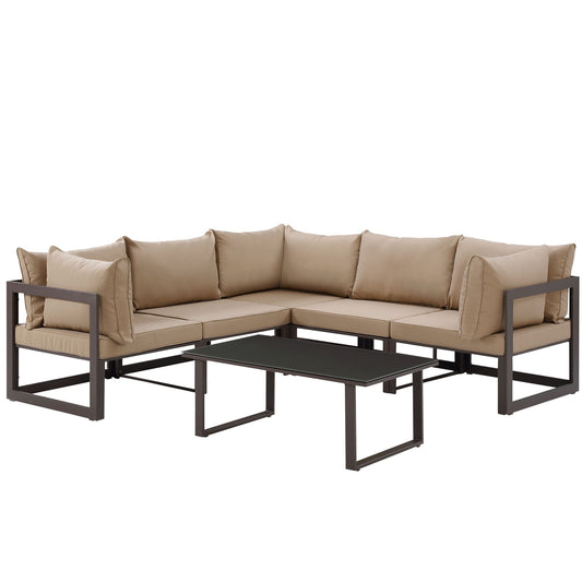 Modway - Fortuna 6 Piece Outdoor Patio Sectional Sofa Set - EEI-1732