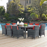 Modway - Summon 11 Piece Outdoor Patio Sunbrella® Dining Set - EEI-2333