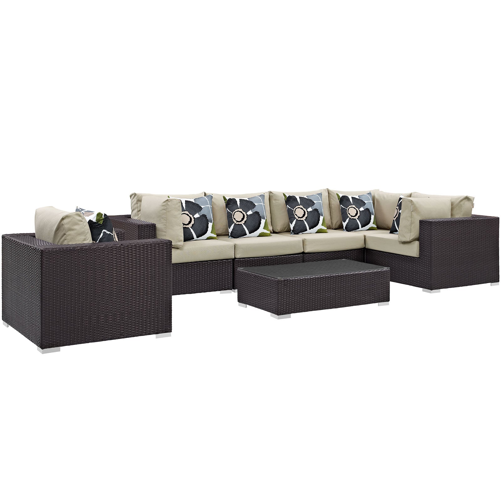 Modway - Convene 7 Piece Outdoor Patio Sectional Set - EEI-2350