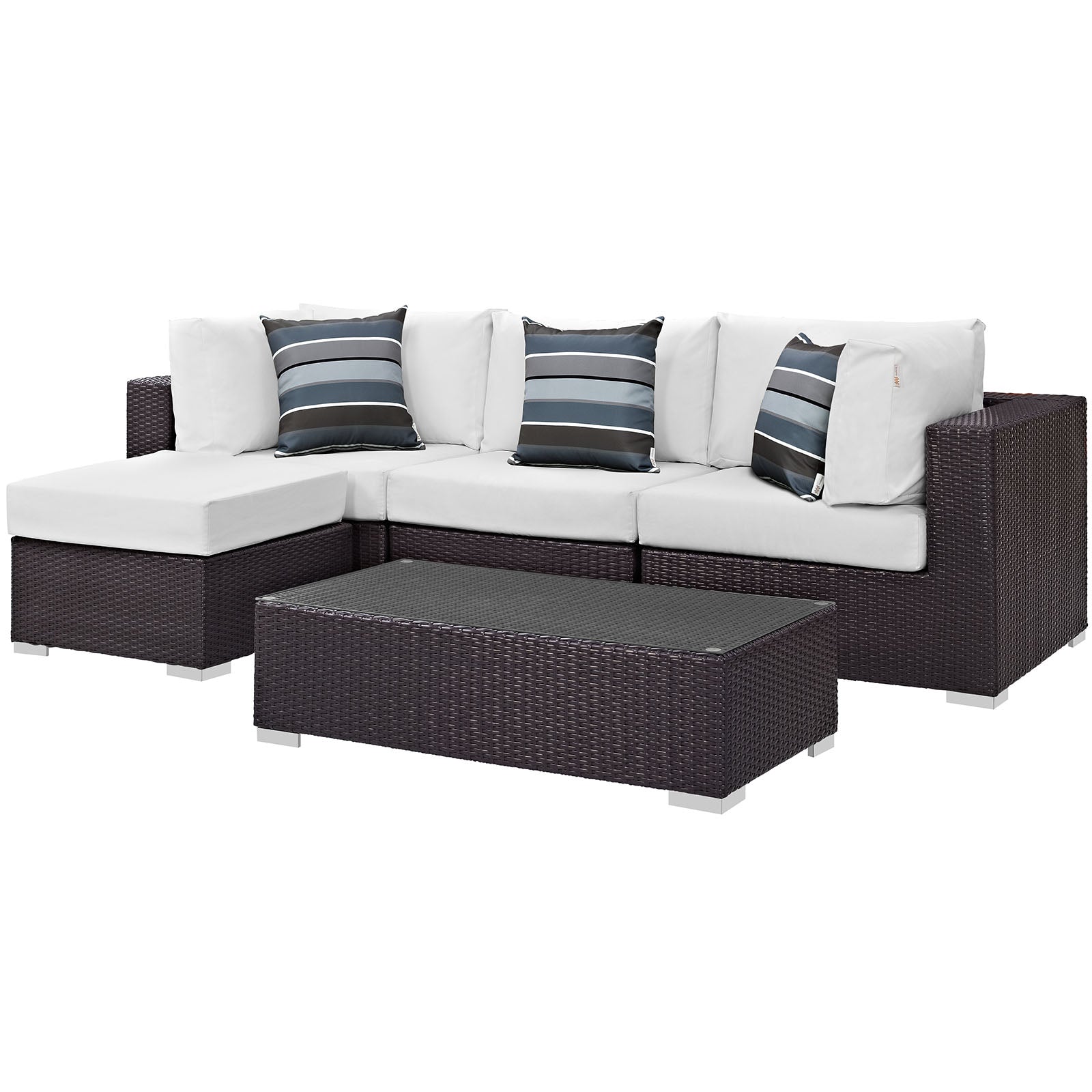 Modway - Convene 5 Piece Outdoor Patio Sectional Set - EEI-2362