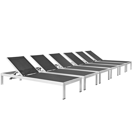 Modway - Shore Chaise Outdoor Patio Aluminum Set of 6 - EEI-2474