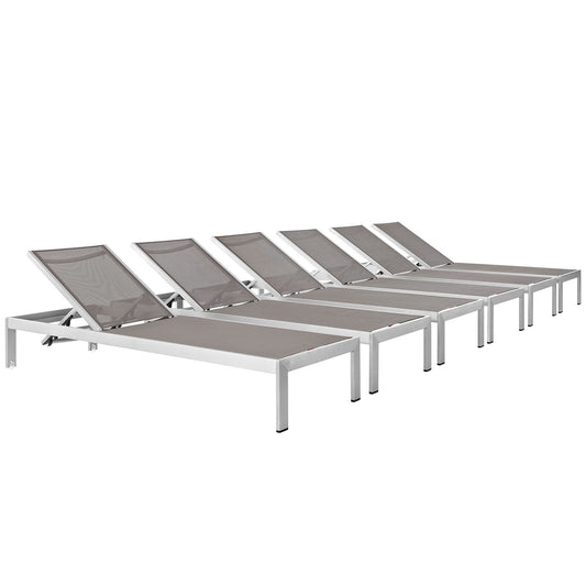 Modway - Shore Chaise Outdoor Patio Aluminum Set of 6 - EEI-2474