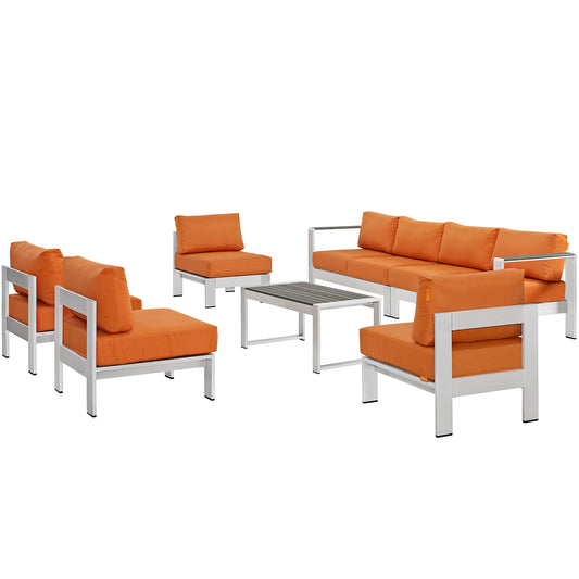 Modway - Shore 7 Piece Outdoor Patio Sectional Sofa Set - EEI-2566