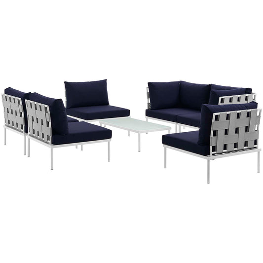 Modway - Harmony 7 Piece Outdoor Patio Aluminum Sectional Sofa Set - EEI-2617