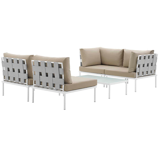 Modway - Harmony 5 Piece Outdoor Patio Aluminum Sectional Sofa Set - EEI-2622