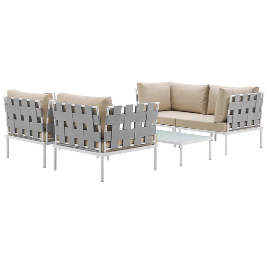 Modway - Harmony 5  Piece Outdoor Patio Aluminum Sectional Sofa Set - EEI-2623