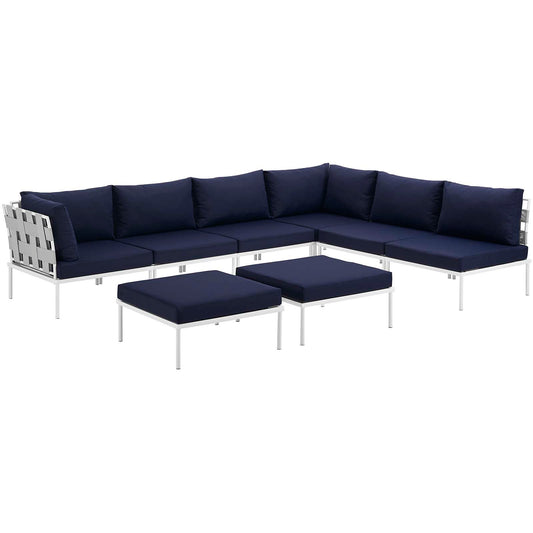 Modway - Harmony 8 Piece Outdoor Patio Aluminum Sectional Sofa Set - EEI-2624