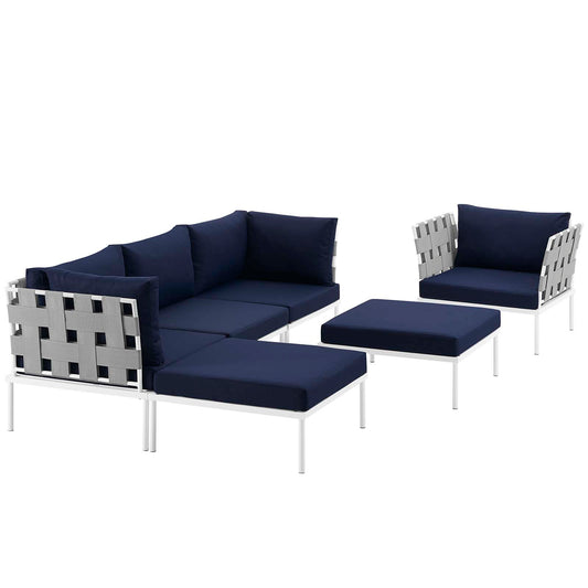 Modway - Harmony 6 Piece Outdoor Patio Aluminum Sectional Sofa Set - EEI-2626