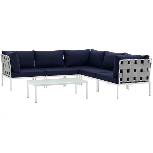 Modway - Harmony 6 Piece Outdoor Patio Aluminum Sectional Sofa Set - EEI-2627