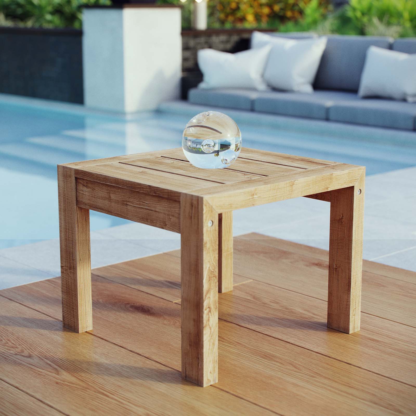 Modway - Upland Outdoor Patio Wood Side Table - EEI-2709