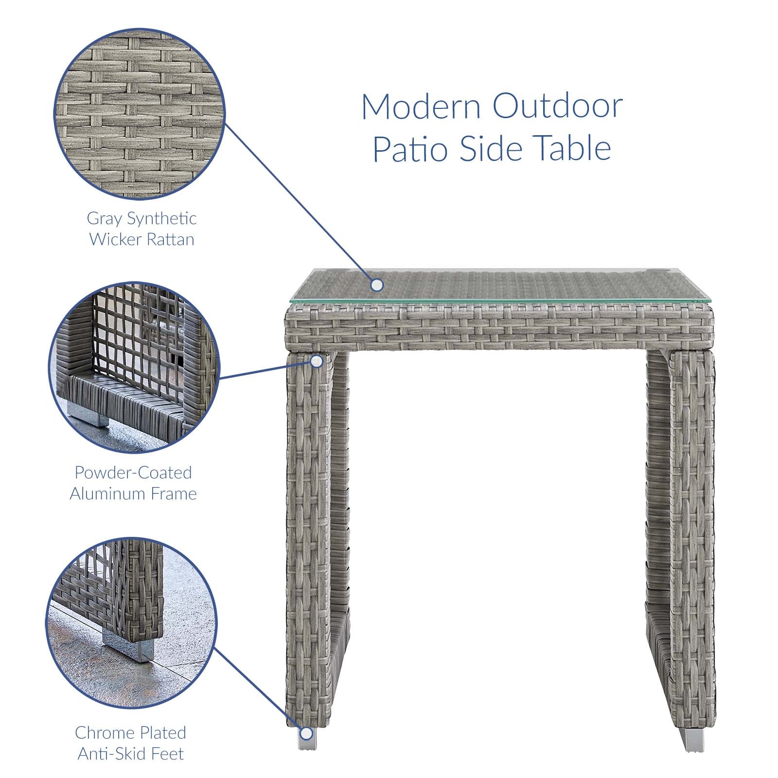Modway - Aura Outdoor Patio Wicker Rattan Side Table - EEI-2922