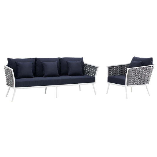 Modway - Stance 2 Piece Outdoor Patio Aluminum Sectional Sofa Set - EEI-3164