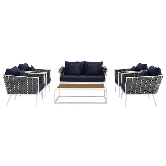 Modway - Stance 6 Piece Outdoor Patio Aluminum Sectional Sofa Set - EEI-3173
