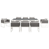 Modway - Stance 9 Piece Outdoor Patio Aluminum Dining Set - EEI-3186