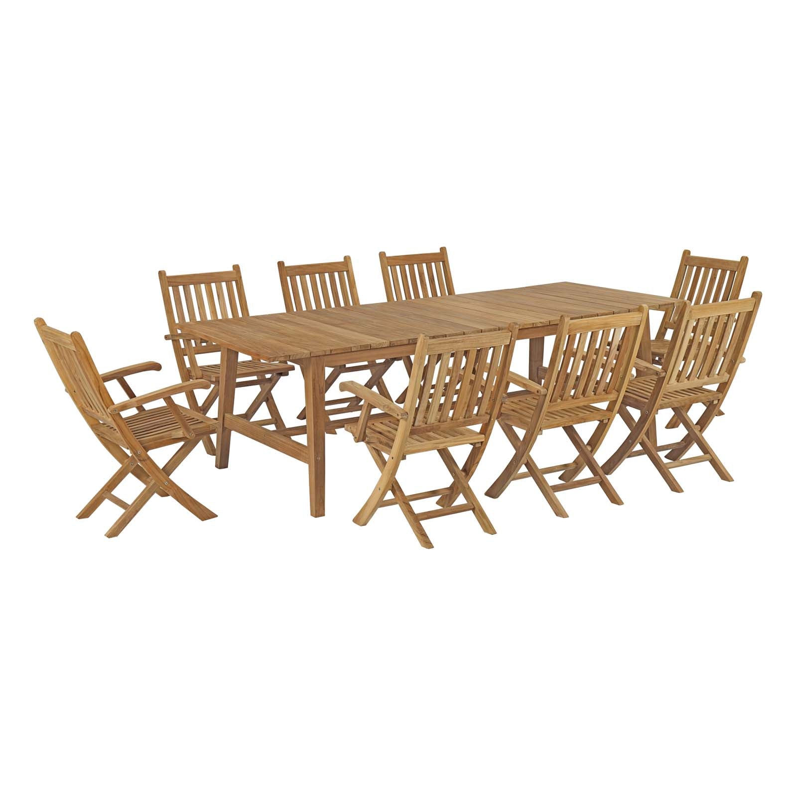 Modway - Marina 9 Piece Outdoor Patio Teak Dining Set - EEI-3314