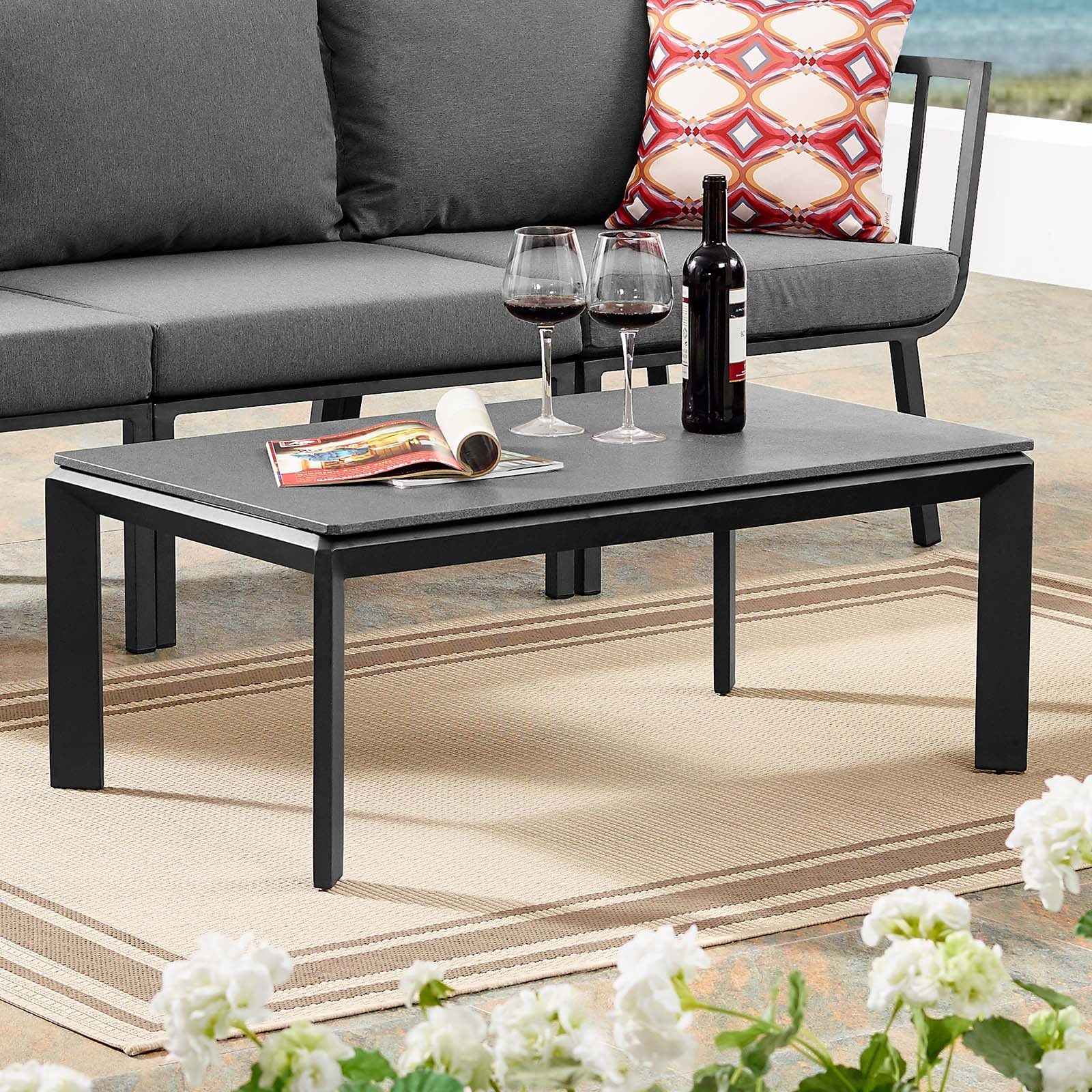 Modway - Riverside Aluminum Outdoor Patio Coffee Table - EEI-3570
