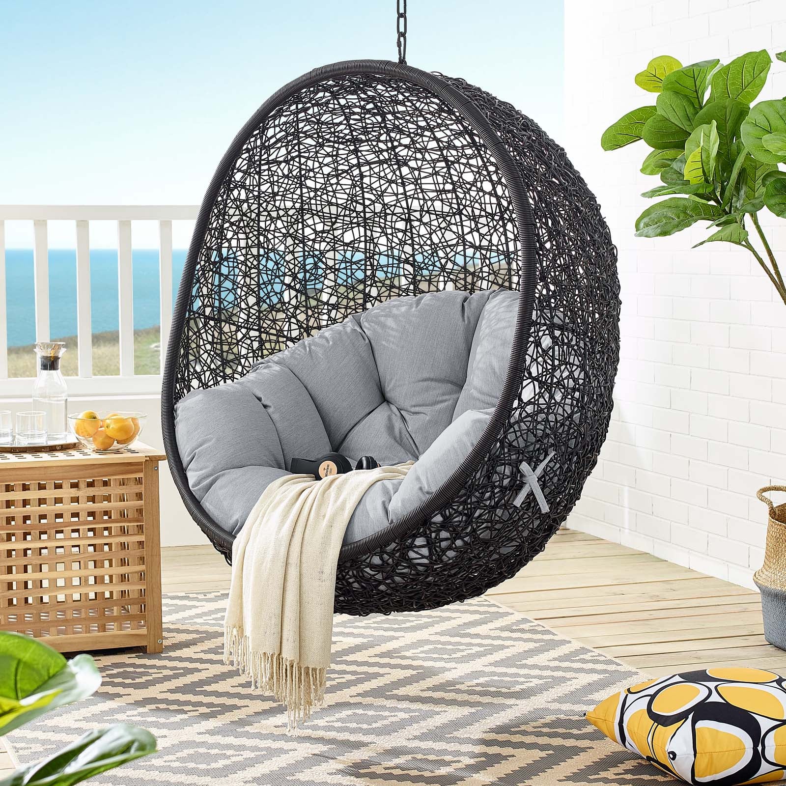 Modway - Encase Sunbrella® Fabric Swing Outdoor Patio Lounge Chair Without Stand - EEI-3635