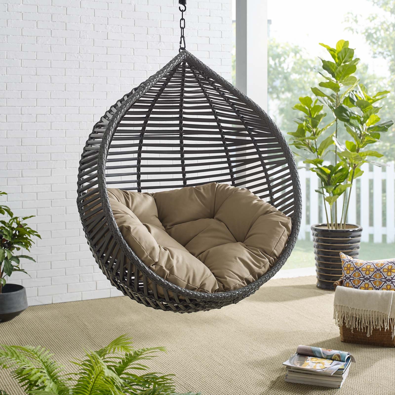 Modway - Garner Teardrop Outdoor Patio Swing Chair Without Stand - EEI-3637