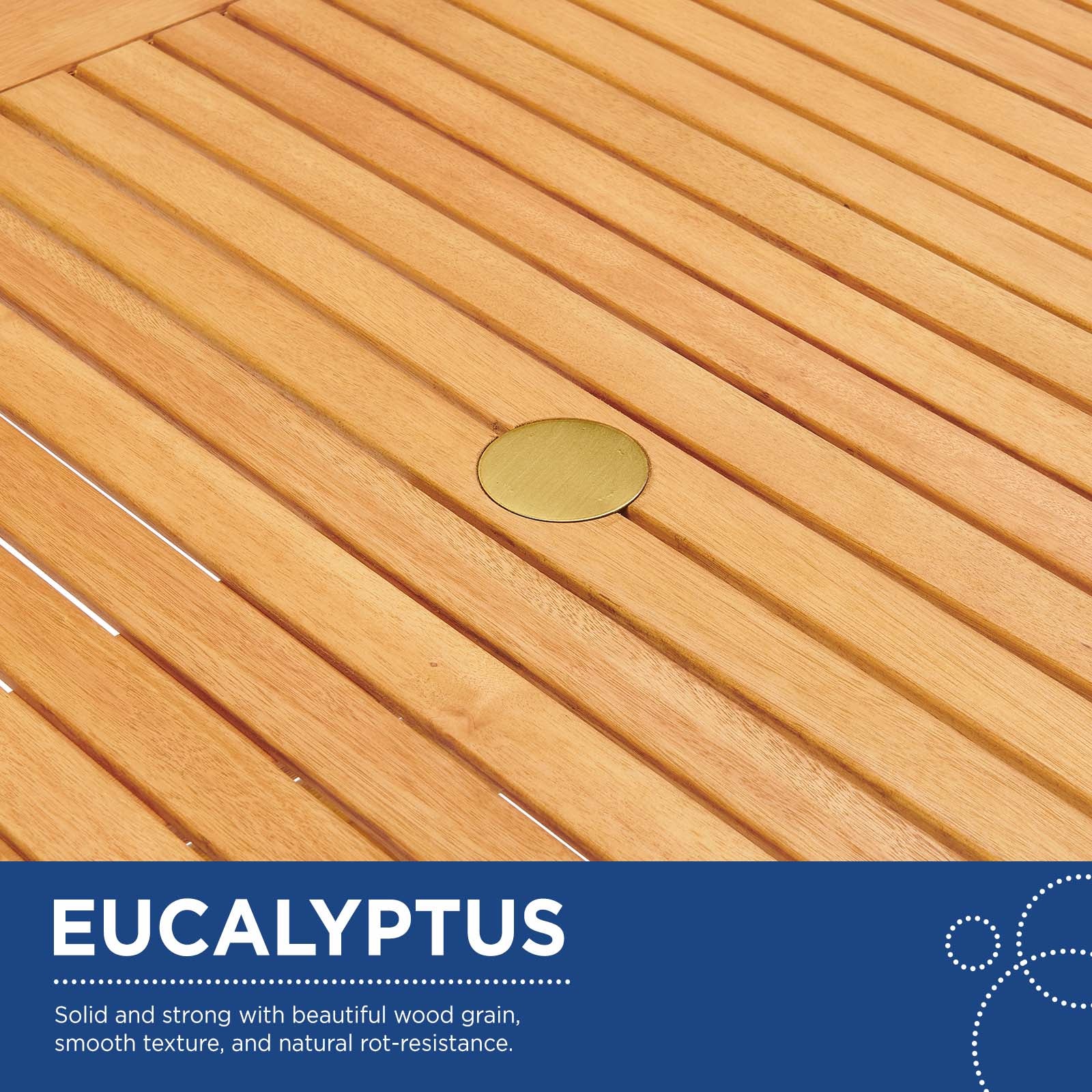 Modway - Orlean Outdoor Patio Eucalyptus Wood Ottoman - EEI-3701