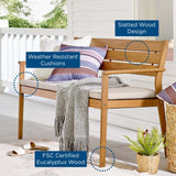 Modway - Viewscape Outdoor Patio Ash Wood Loveseat - EEI-3711