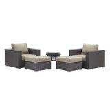 Modway - Convene 5 Piece Set Outdoor Patio with Fire Pit - EEI-3726