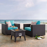 Modway - Convene 3 Piece Set Outdoor Patio with Fire Pit - EEI-3727