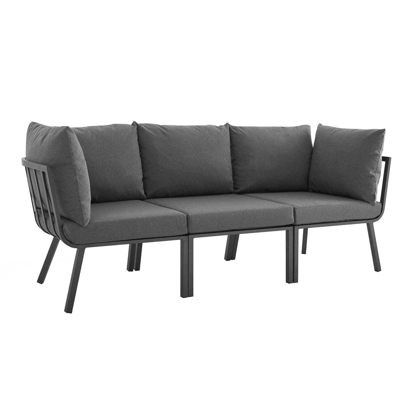 Modway - Riverside 3 Piece Outdoor Patio Aluminum Sectional Sofa Set - EEI-3782