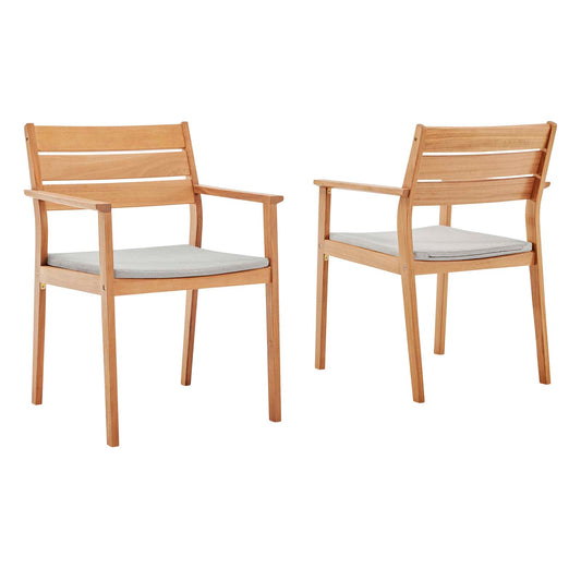 Modway - Viewscape Outdoor Patio Ash Wood Dining Armchair Set of 2 - EEI-4008