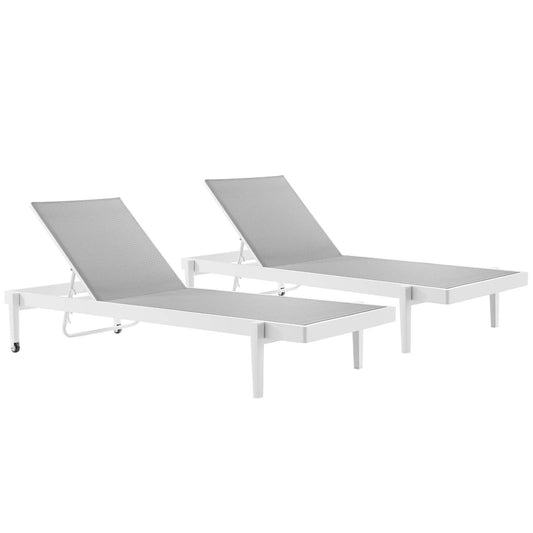 Modway - Charleston Outdoor Patio Aluminum Chaise Lounge Chair Set of 2 - EEI-4204