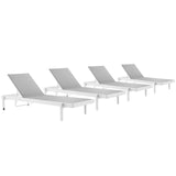 Modway - Charleston Outdoor Patio Aluminum Chaise Lounge Chair Set of 4 - EEI-4205