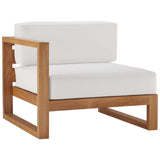 Modway - Upland Outdoor Patio Teak Wood 4-Piece Sectional Sofa Set - EEI-4253