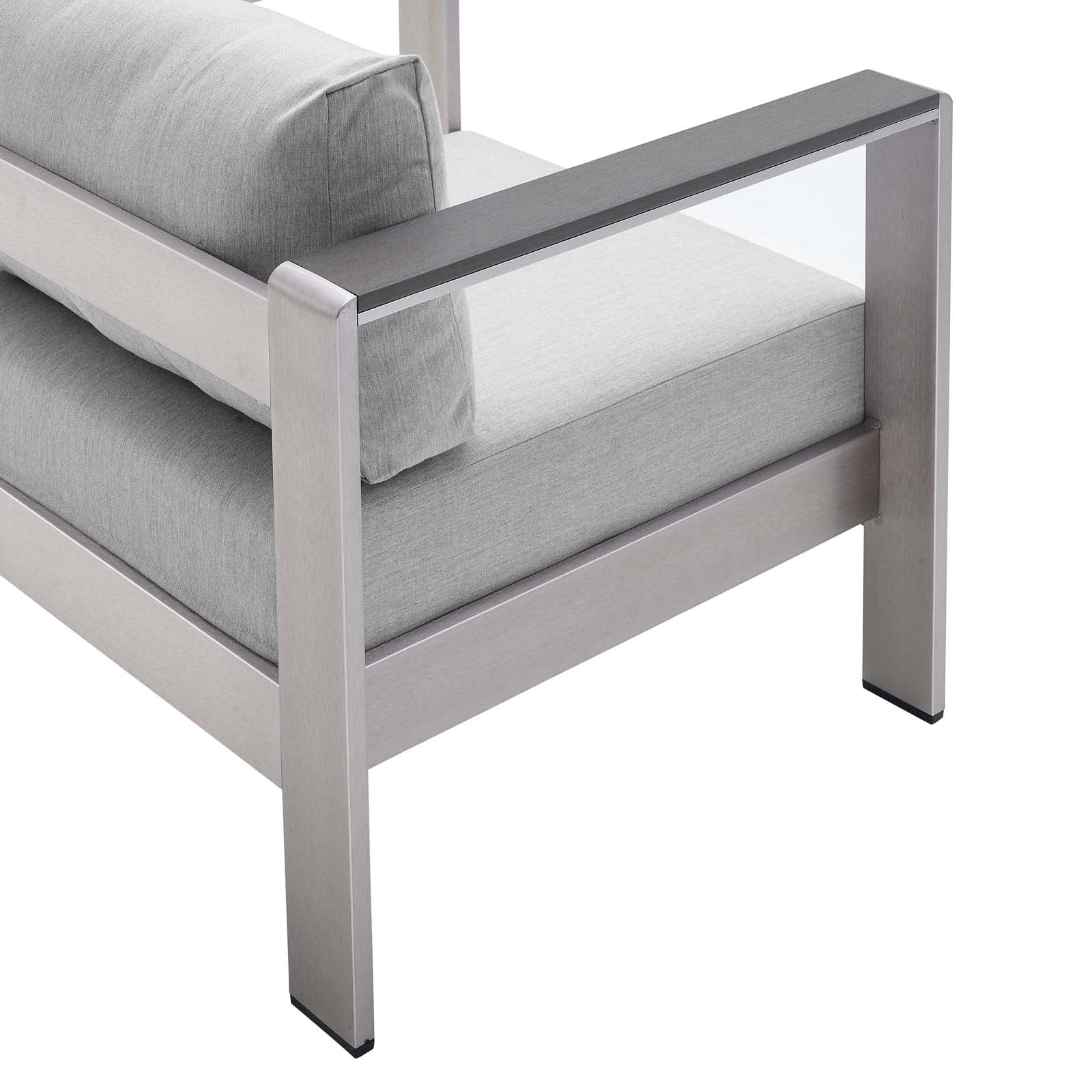 Modway - Shore Sunbrella® Fabric Outdoor Patio Aluminum 9 Piece Sectional Sofa Set - EEI-4320