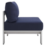 Modway - Shore Sunbrella® Fabric Outdoor Patio Aluminum 9 Piece Sectional Sofa Set - EEI-4320