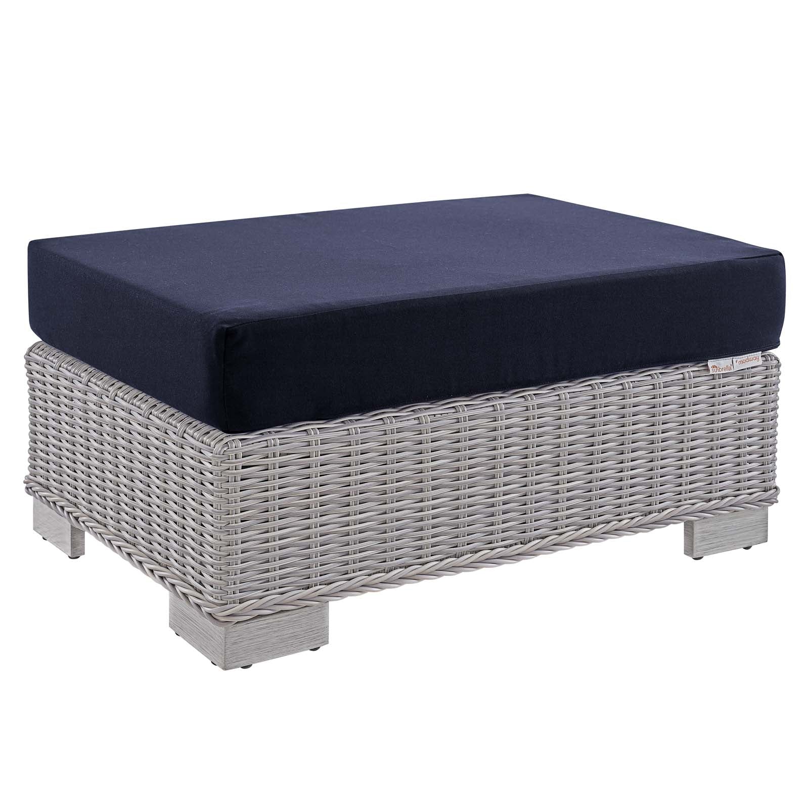 Modway - Conway Sunbrella® Outdoor Patio Wicker Rattan 2-Piece Armchair and Ottoman Set - EEI-4354