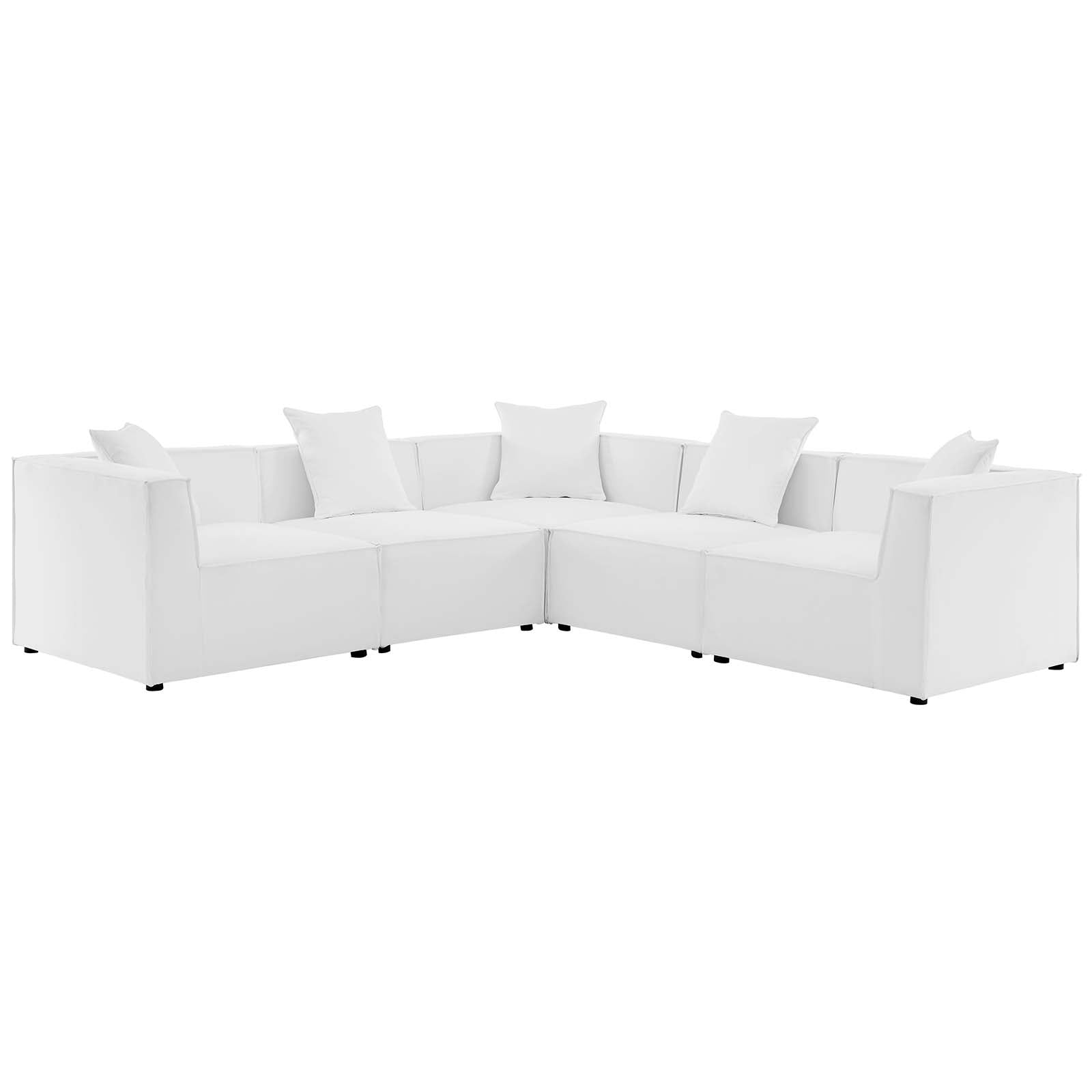 Modway - Saybrook Outdoor Patio Upholstered 5-Piece Sectional Sofa - EEI-4384